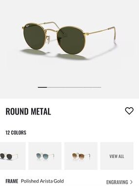 Ray-Ban Gold Frame Sunglasses with Dark Green Lenses